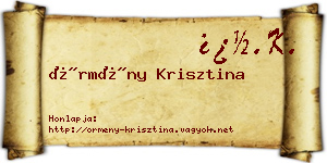 Örmény Krisztina névjegykártya